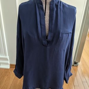Vince blue silk blouse size small